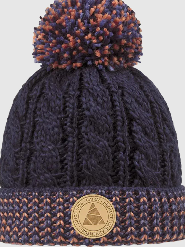 Bonnet à pompon evan bleu marine enfant - Cairn