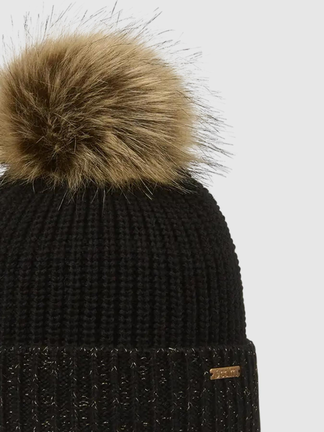 Bonnet à pompon lea noir fille - Cairn