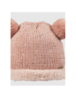Bonnet double pompon manon rose enfant - Cairn