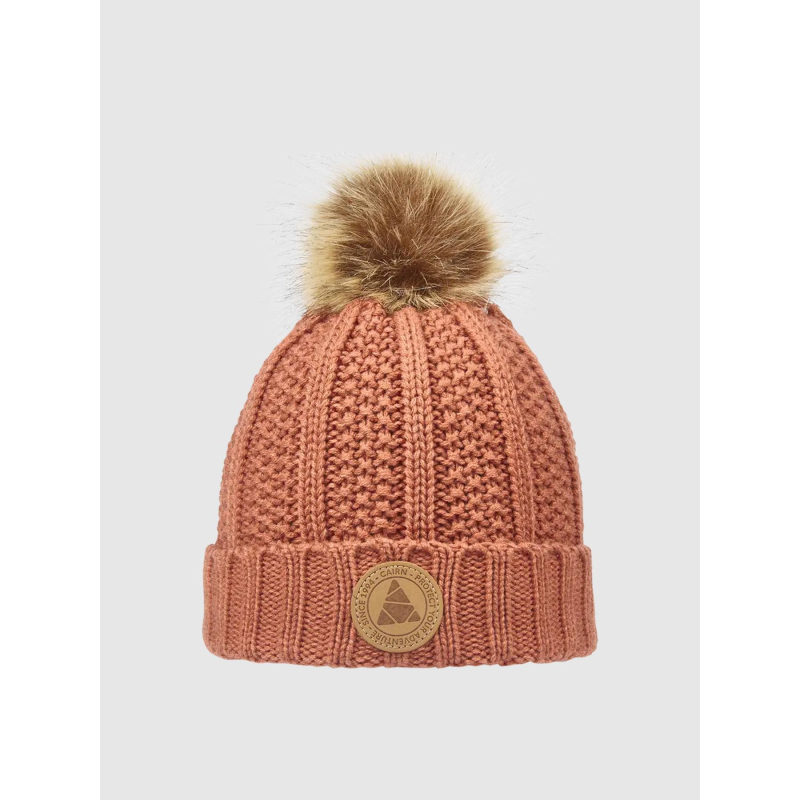 Bonnet pompon zoé rose femme - Cairn