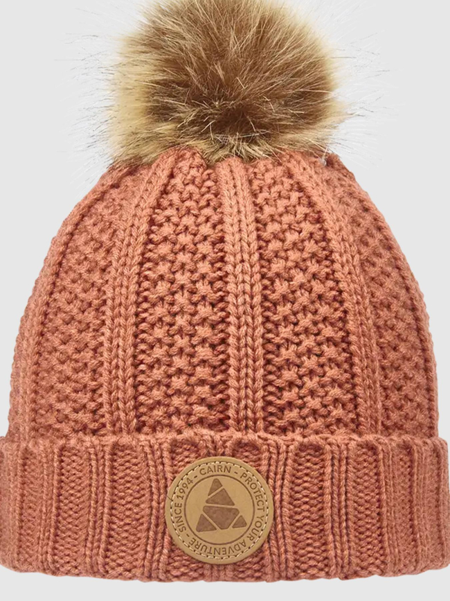 Bonnet pompon zoé rose femme - Cairn