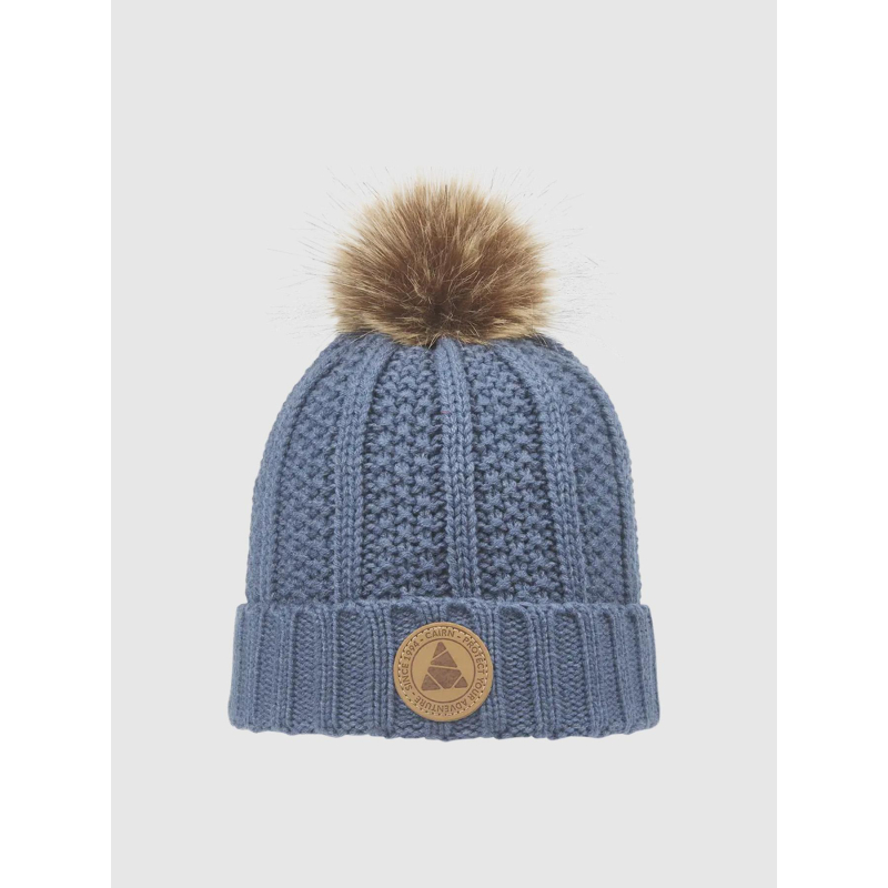 Bonnet pompon zoé bleu femme - Cairn