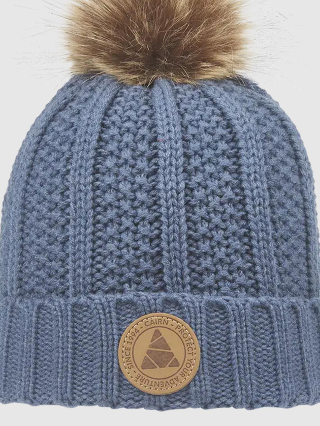 Bonnet pompon zoé bleu femme - Cairn