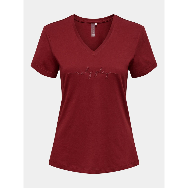 T-shirt de sport onplux life bordeaux femme - Only Play