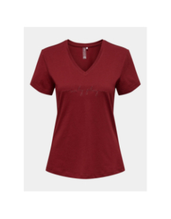 T-shirt de sport onplux life bordeaux femme - Only Play