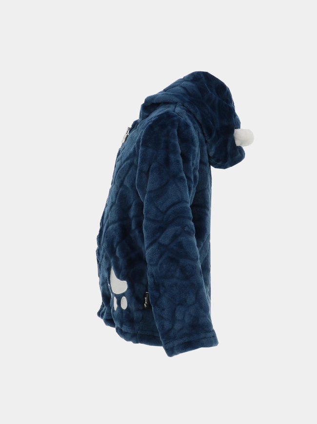 Veste polaire à capuche reglisse bleu tout petit - Angele Sportswear