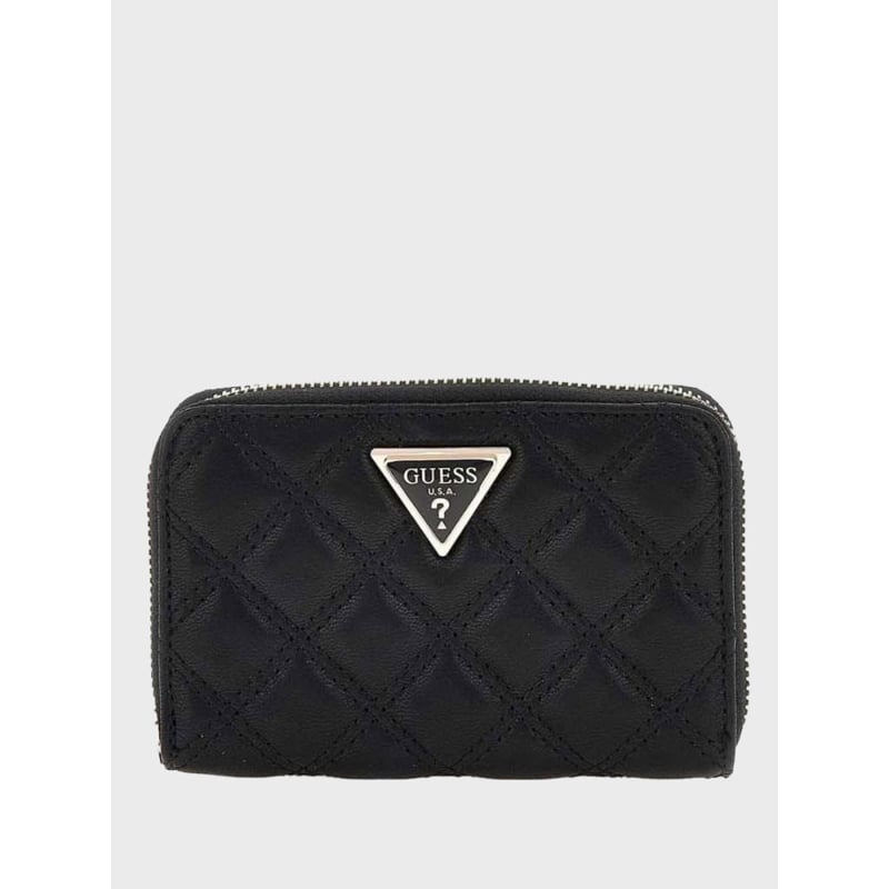Mini portefeuille matelassé didi noir femme - Guess