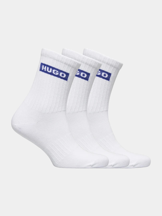 Pack de 3 paires de chaussettes blue logo blanc homme - Hugo
