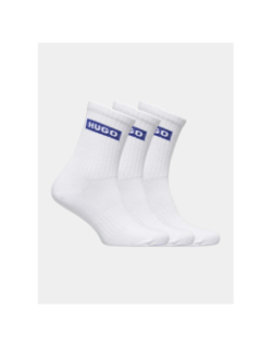 Pack de 3 paires de chaussettes blue logo blanc homme - Hugo
