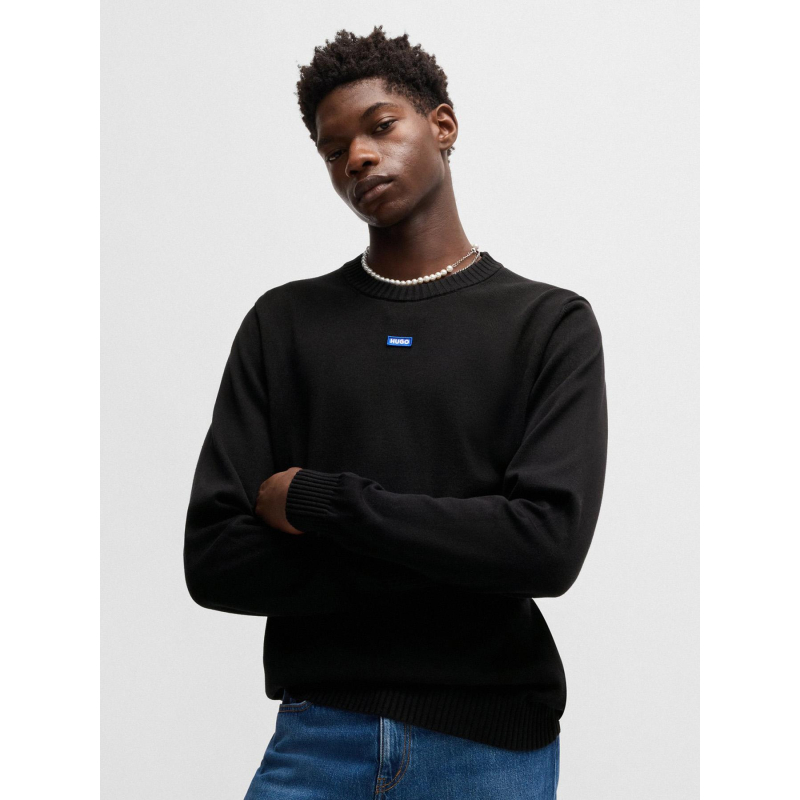 Pull col rond san cosmo-c noir homme - Hugo