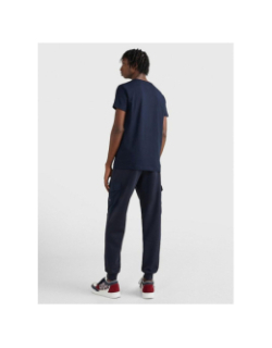 T-shirt col v stretch slim bleu marine homme - Tommy Hilfiger