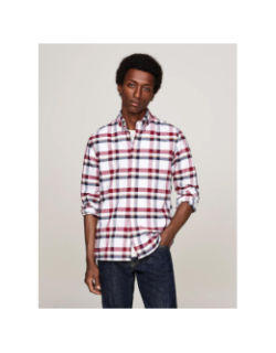 Chemise à carreaux heritage bordeaux blanc homme - Tommy Hilfiger