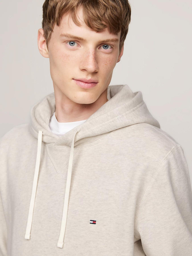 Sweat à capuche essential fleece beige homme - Tommy Hilfiger