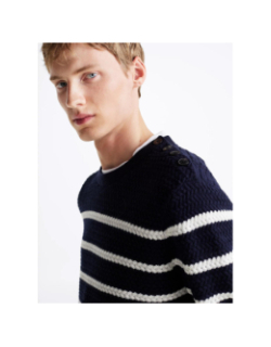 Pull rayé bleu marine blanc homme - Tommy Hilfiger