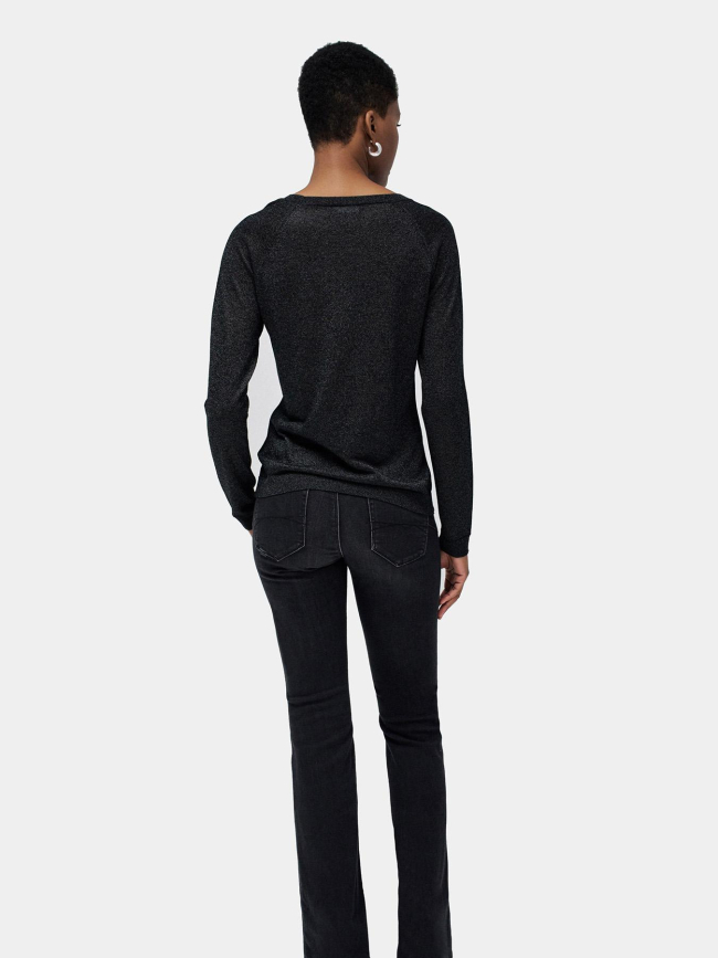 Pull fin brillant boutons noir femme - Salsa
