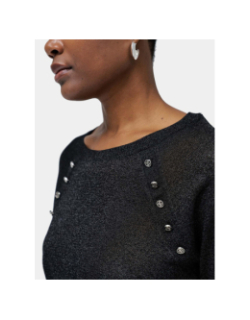 Pull fin brillant boutons noir femme - Salsa