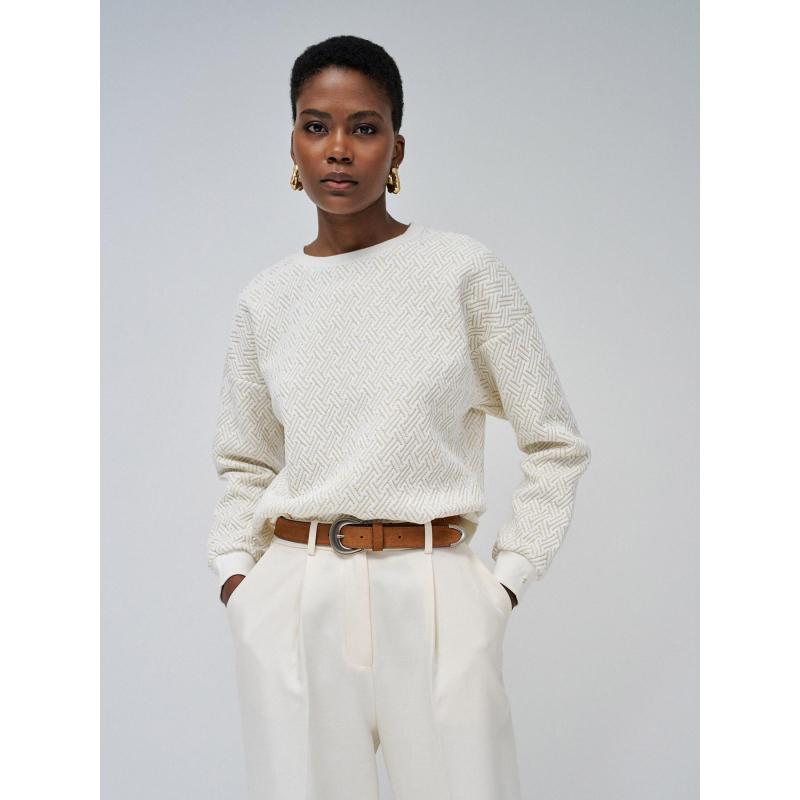 Sweat pailleté blanc doré femme - Salsa