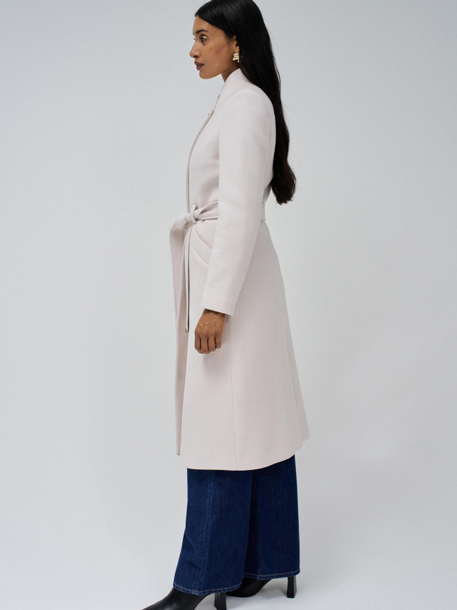 Manteau long en laine peacoat blanc femme - Salsa
