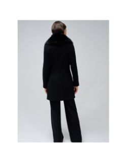 Manteau grace en tissu avec imitation fourrure noir femme - Salsa