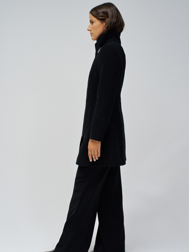 Manteau grace en tissu avec imitation fourrure noir femme - Salsa