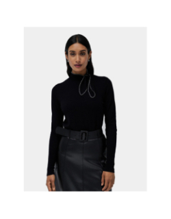 Pull slim avec nœud au col noir femme - Salsa