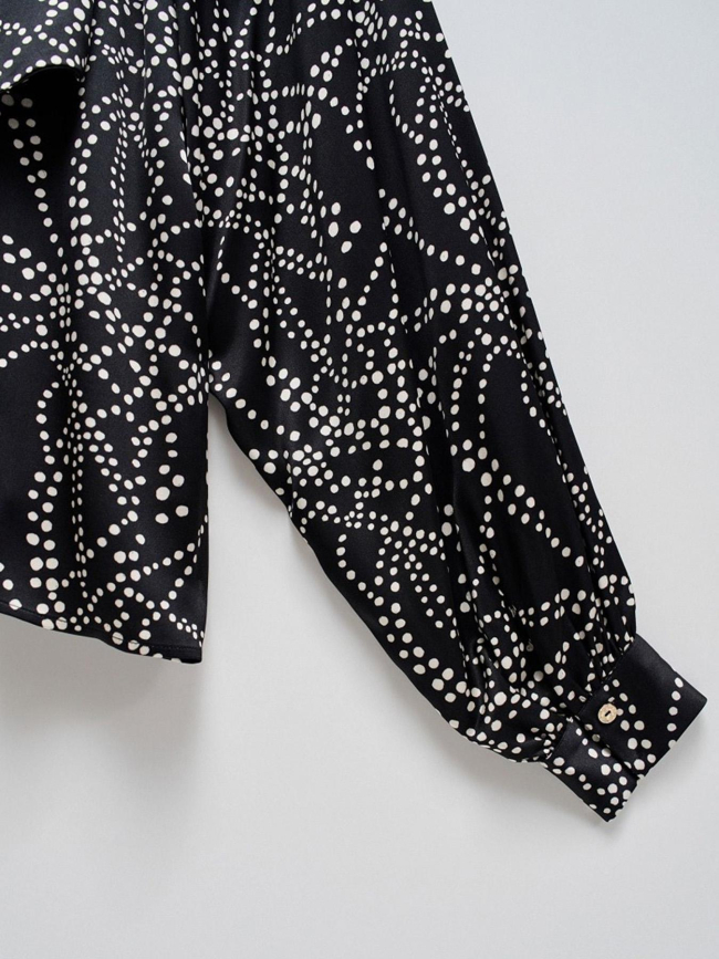 Blouse col en v à poids noir femme - Salsa