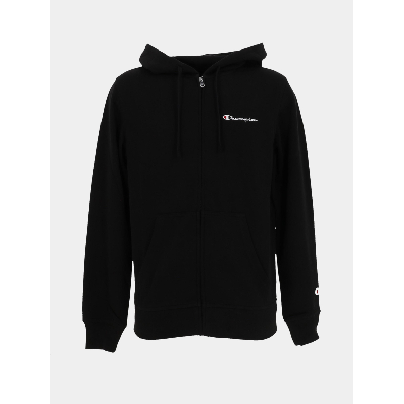Sweat zippé à capuche logo noir homme - Champion