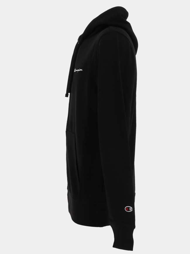 Sweat zippé à capuche logo noir homme - Champion