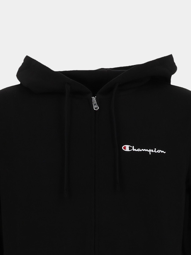 Sweat zippé à capuche logo noir homme - Champion