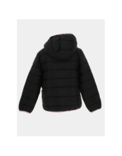 Doudoune à capuche allover noir et rose enfant - Champion