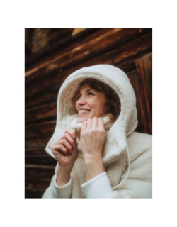 Doudoune à capuche en sherpa vikim beige femme - Aulp
