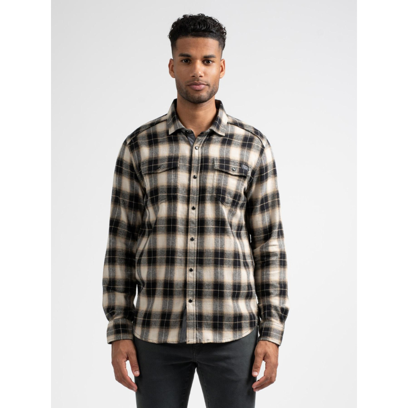 Chemise à carreaux abee marron homme - Sun Valley