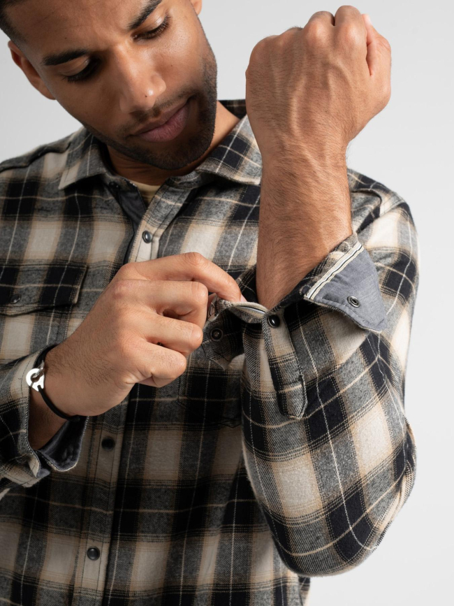 Chemise à carreaux abee marron homme - Sun Valley