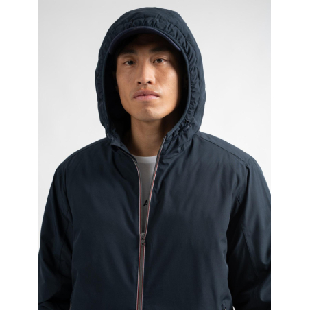 Veste Hybride J Lindeberg Kenny Homme, Bleu Marine Matelassée, Taille M, Zippée, Aspect Moderne