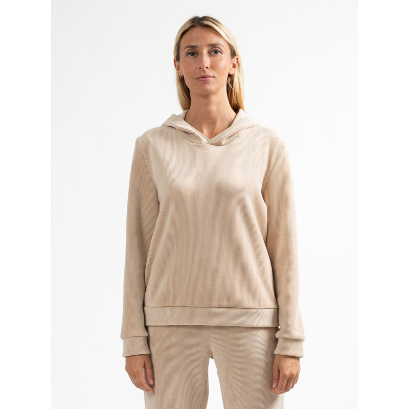 Sweat à capuche velours dooltin beige femme - Sun Valley