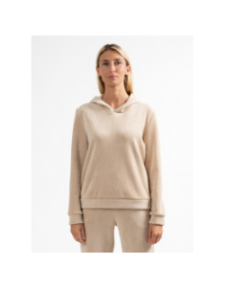 Sweat à capuche velours dooltin beige femme - Sun Valley