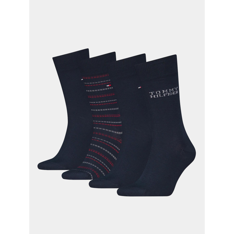 Coffret 4 paires de chaussettes bleu homme - Tommy Hilfiger