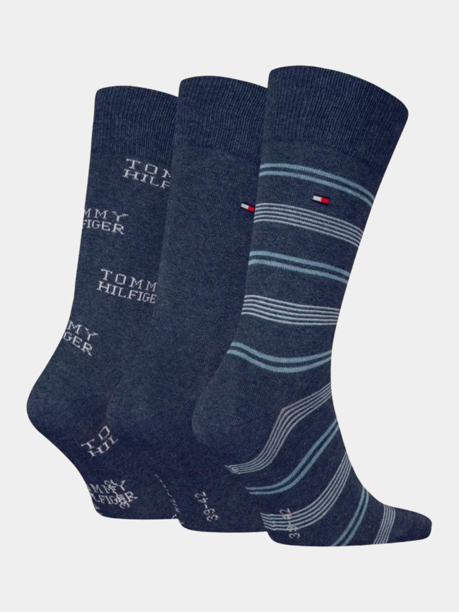 Coffret 3 paires de chaussettes logo bleu homme - Tommy Hilfiger