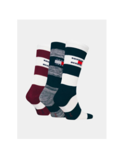 Coffret 3 paires de chaussettes rayées blanc homme - Tommy Jeans