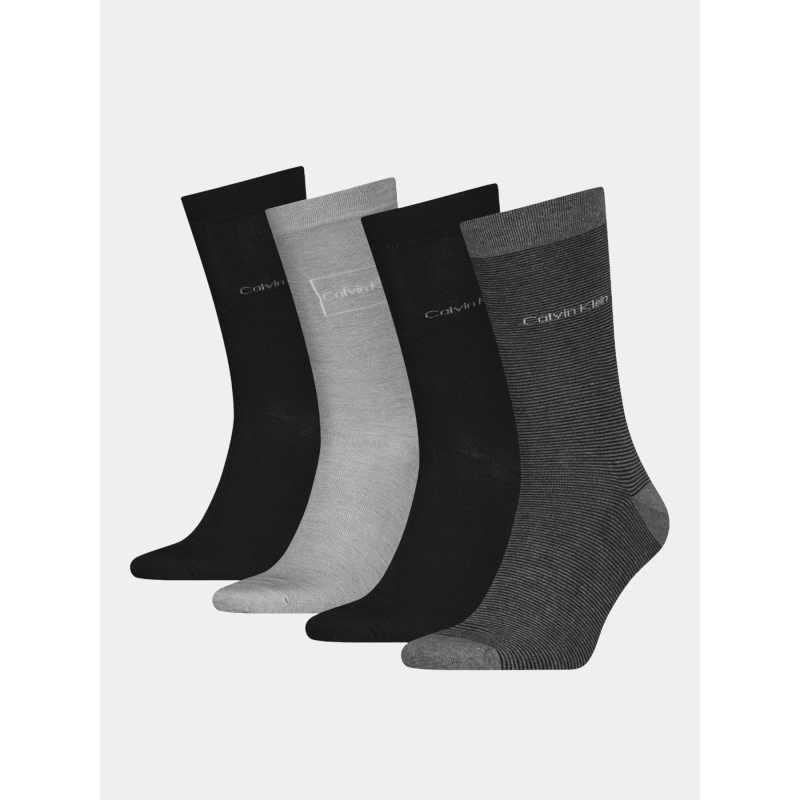 Coffret 4 paires de chaussettes noir gris homme - Calvin Klein