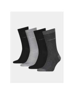 Coffret 4 paires de chaussettes noir gris homme - Calvin Klein