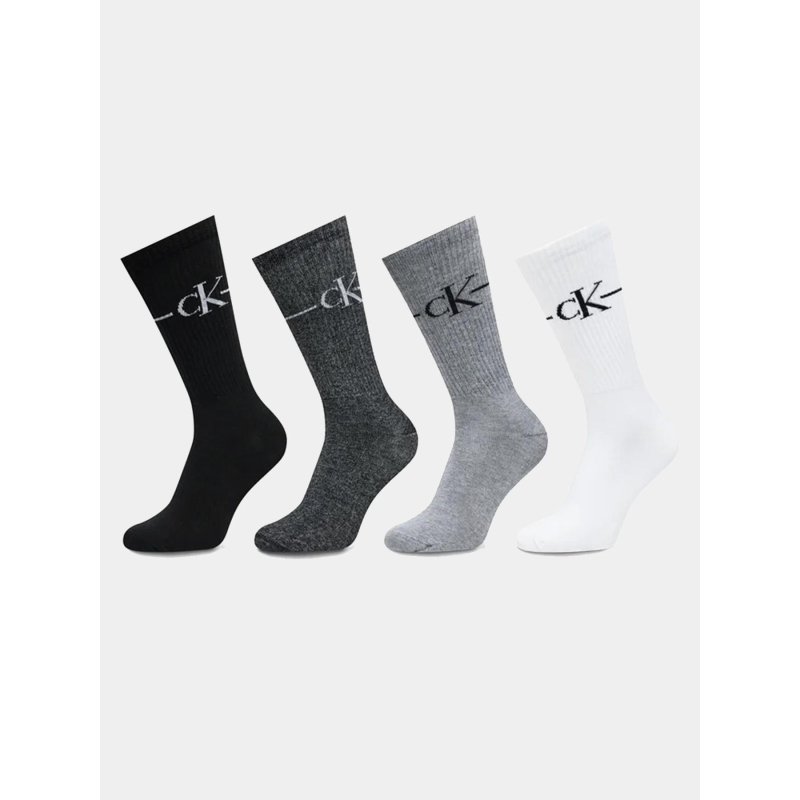 Coffret 4 paires de chaussettes crew noir homme - Calvin Klein Jeans