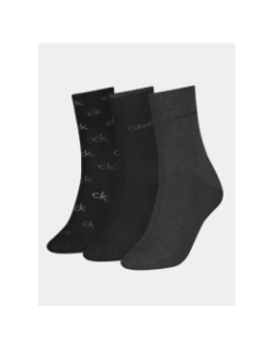 Coffret 3 paires de chaussettes logo noir femme - Calvin Klein