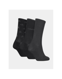 Coffret 3 paires de chaussettes logo noir femme - Calvin Klein