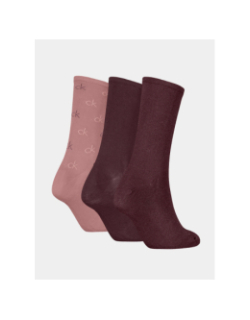 Coffret 3 paires de chaussettes bordeaux femme - Calvin Klein