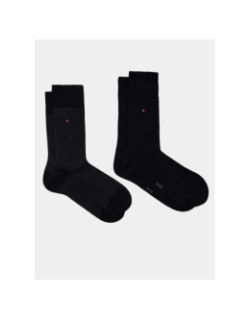 Pack 2 paires chaussettes birdseye noir homme - Tommy Hilfiger