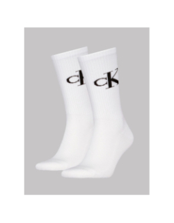 2 paires de chaussettes monogram blanc homme - Calvin Klein Jeans