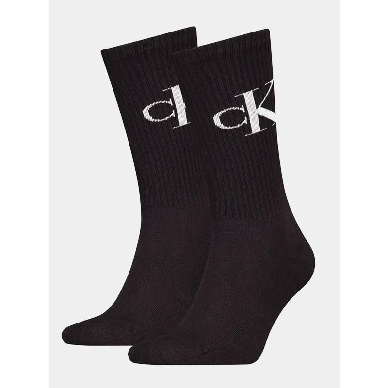 Pack de 2 paires de chaussettes monogram noir homme - Calvin Klein Jeans