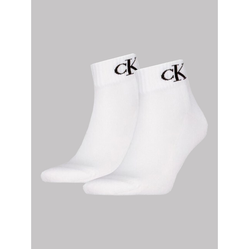 2 paires de chaussettes quarter blanc homme - Calvin Klein Jeans