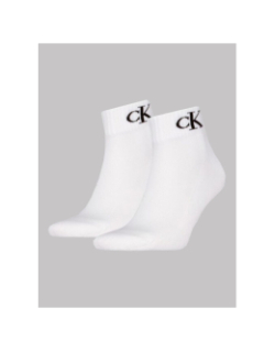 2 paires de chaussettes quarter blanc homme - Calvin Klein Jeans